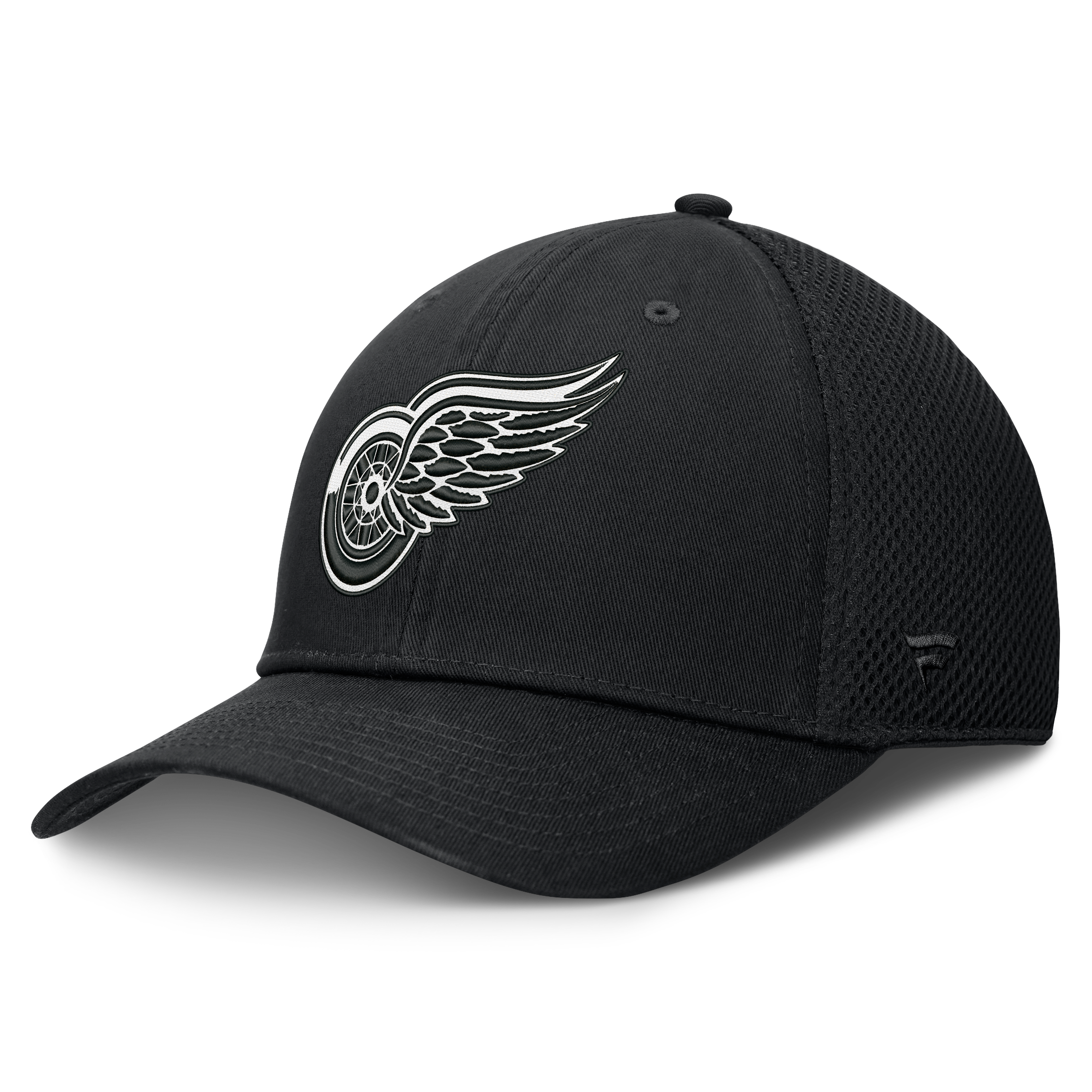 Men's Fanatics  Black Detroit Red Wings Tonal Meshback Stretch Hat