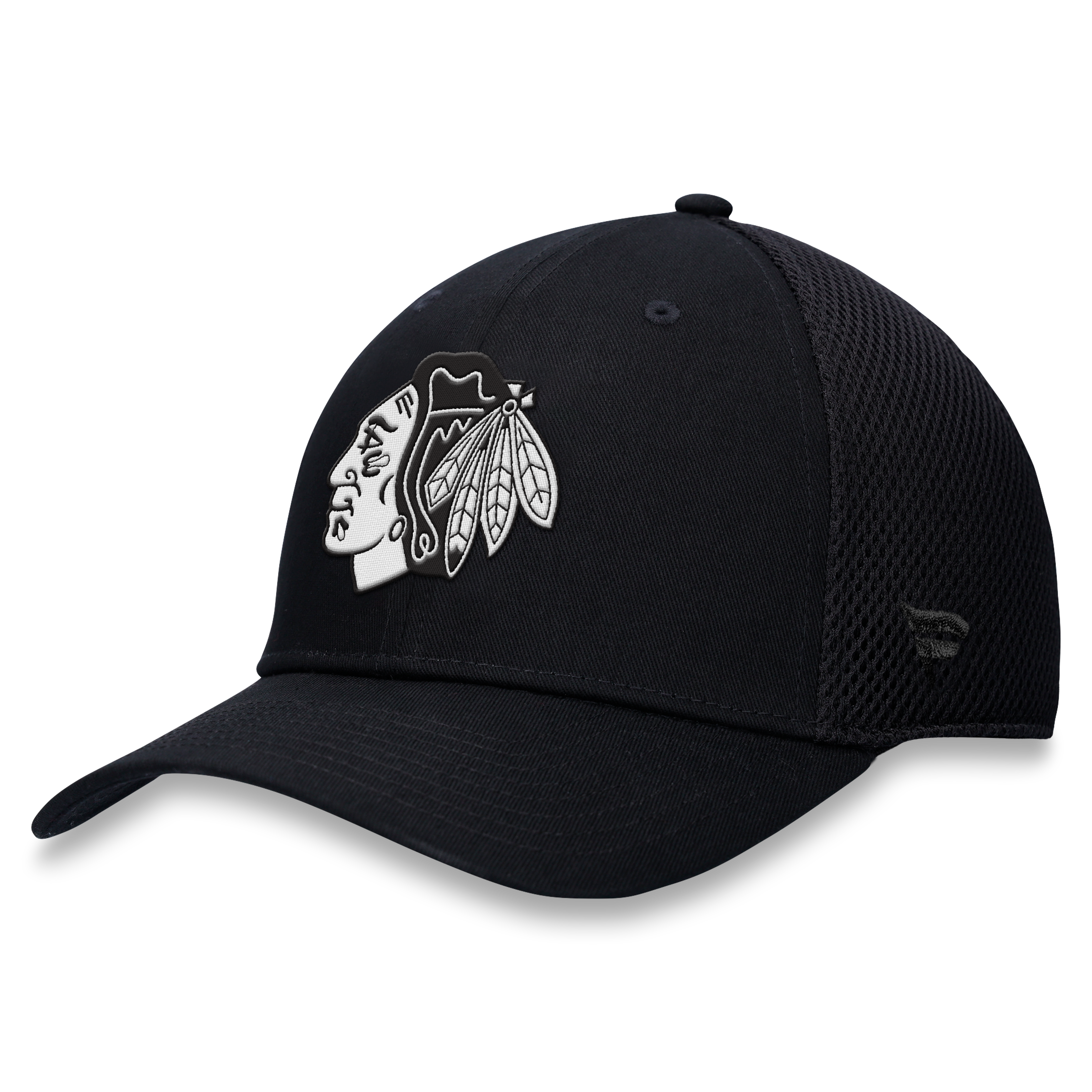 Men's Fanatics  Black Chicago Blackhawks Tonal Meshback Stretch Hat