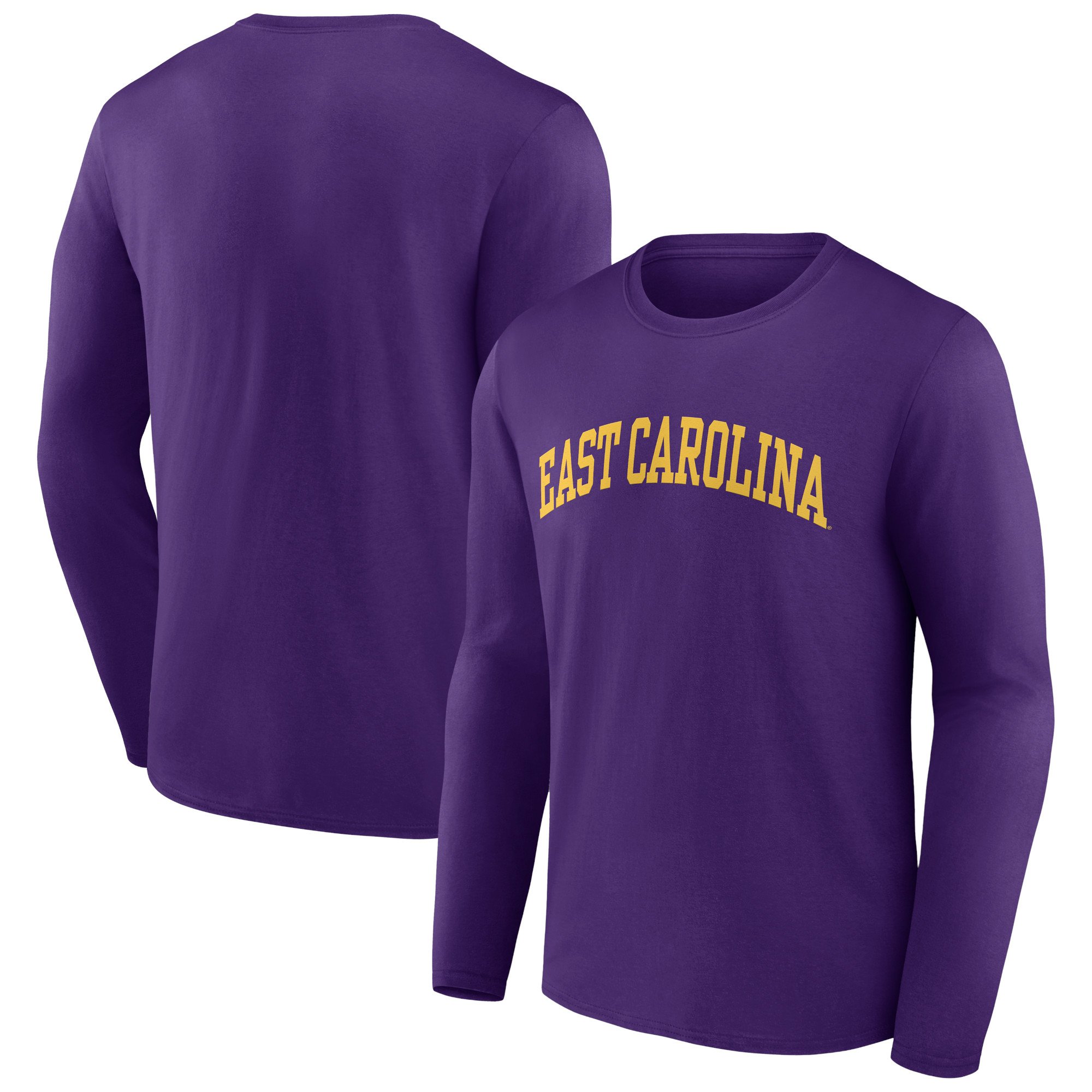 Men's Purple ECU Pirates Basic Arch Long Sleeve T-Shirt