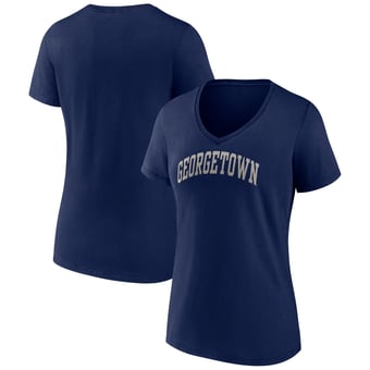 Women's Navy Georgetown Hoyas Basic Arch V-Neck T-Shirt