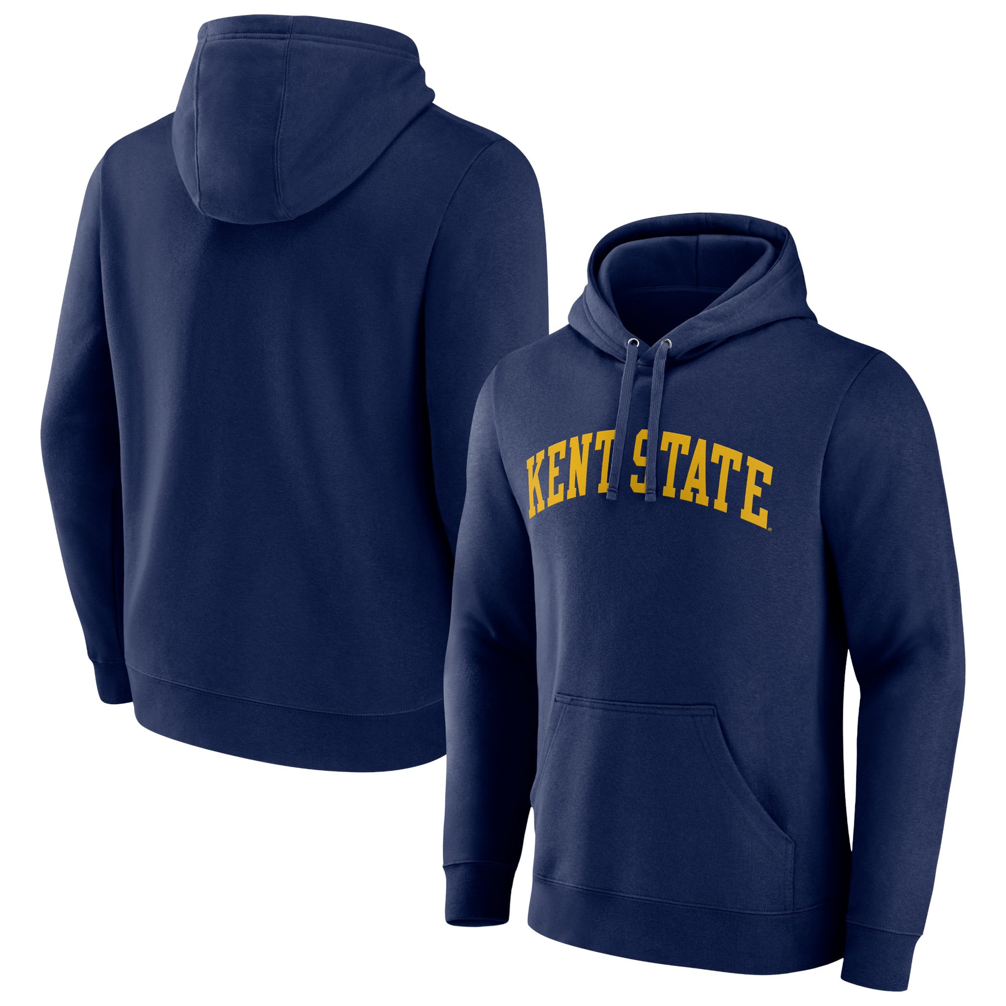 Men's Navy Kent State Golden Flashes Basic Arch Pullover Hoodie