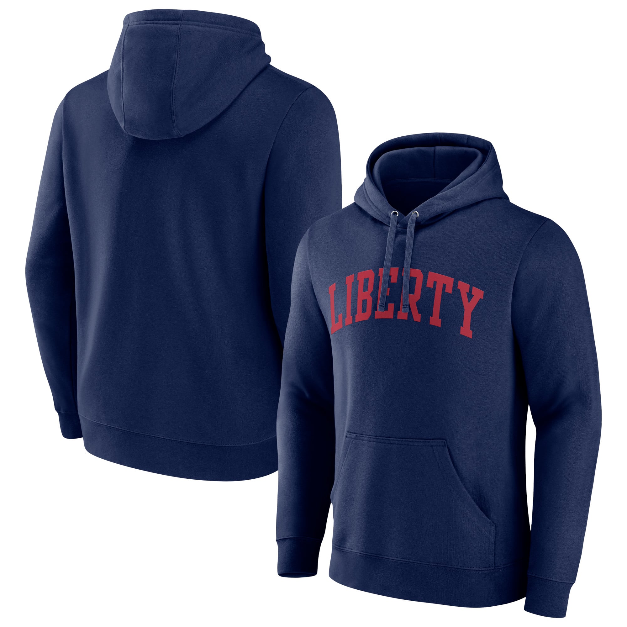 Men's Navy Liberty Flames Basic Arch Pullover Hoodie