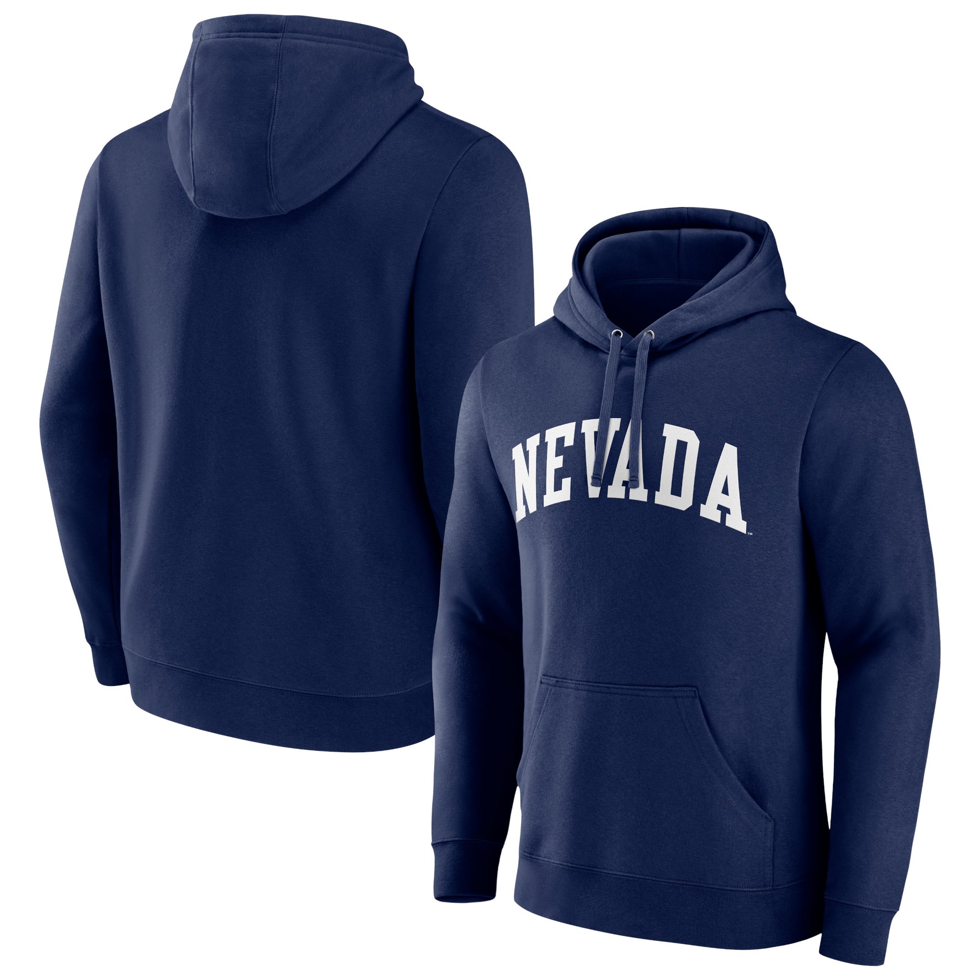 Men's Navy Nevada Wolf Pack Basic Arch Pullover Hoodie
