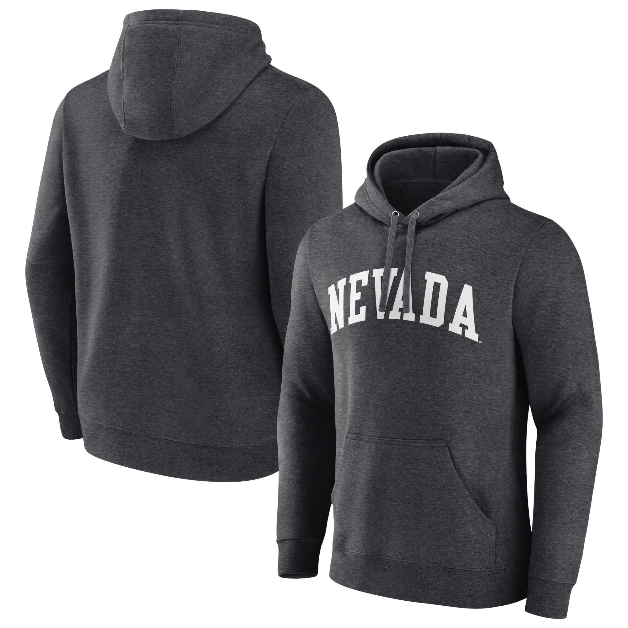 Men's Charcoal Nevada Wolf Pack Basic Arch Pullover Hoodie