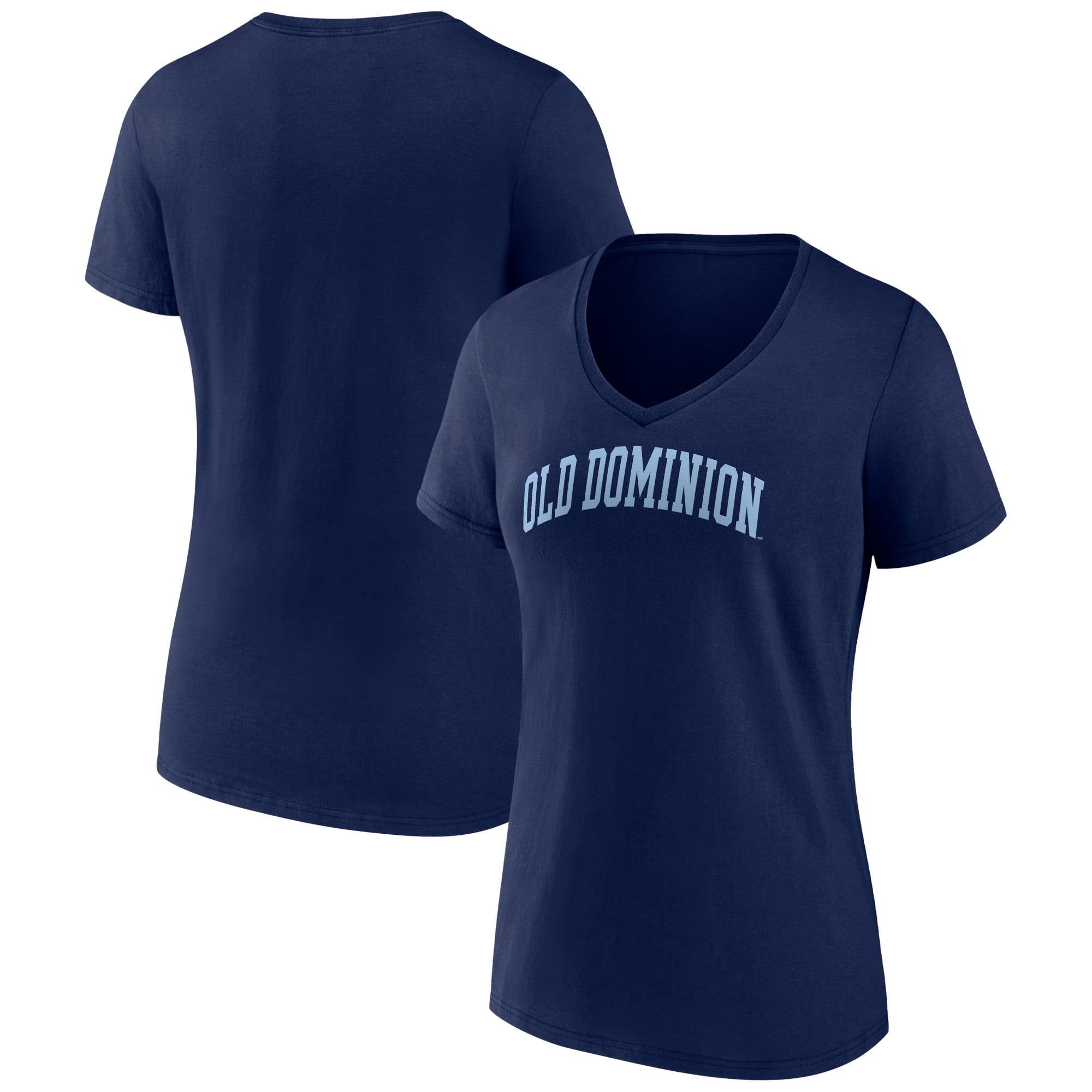 Women's Navy Old Dominion Monarchs Basic Arch V-Neck T-Shirt