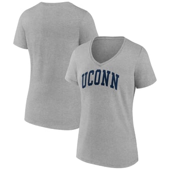 Women's Gray UConn Huskies Basic Arch V-Neck T-Shirt
