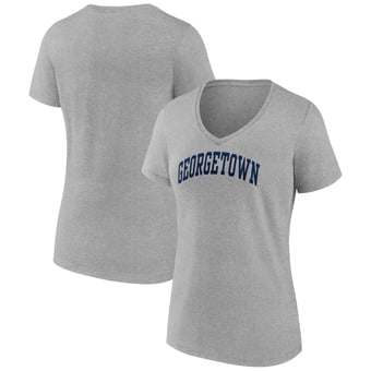 Women's Gray Georgetown Hoyas Basic Arch V-Neck T-Shirt