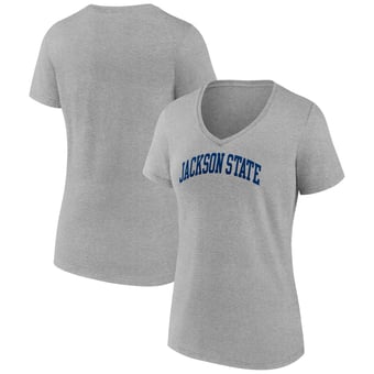 Women's Gray Jackson State Tigers Basic Arch V-Neck T-Shirt
