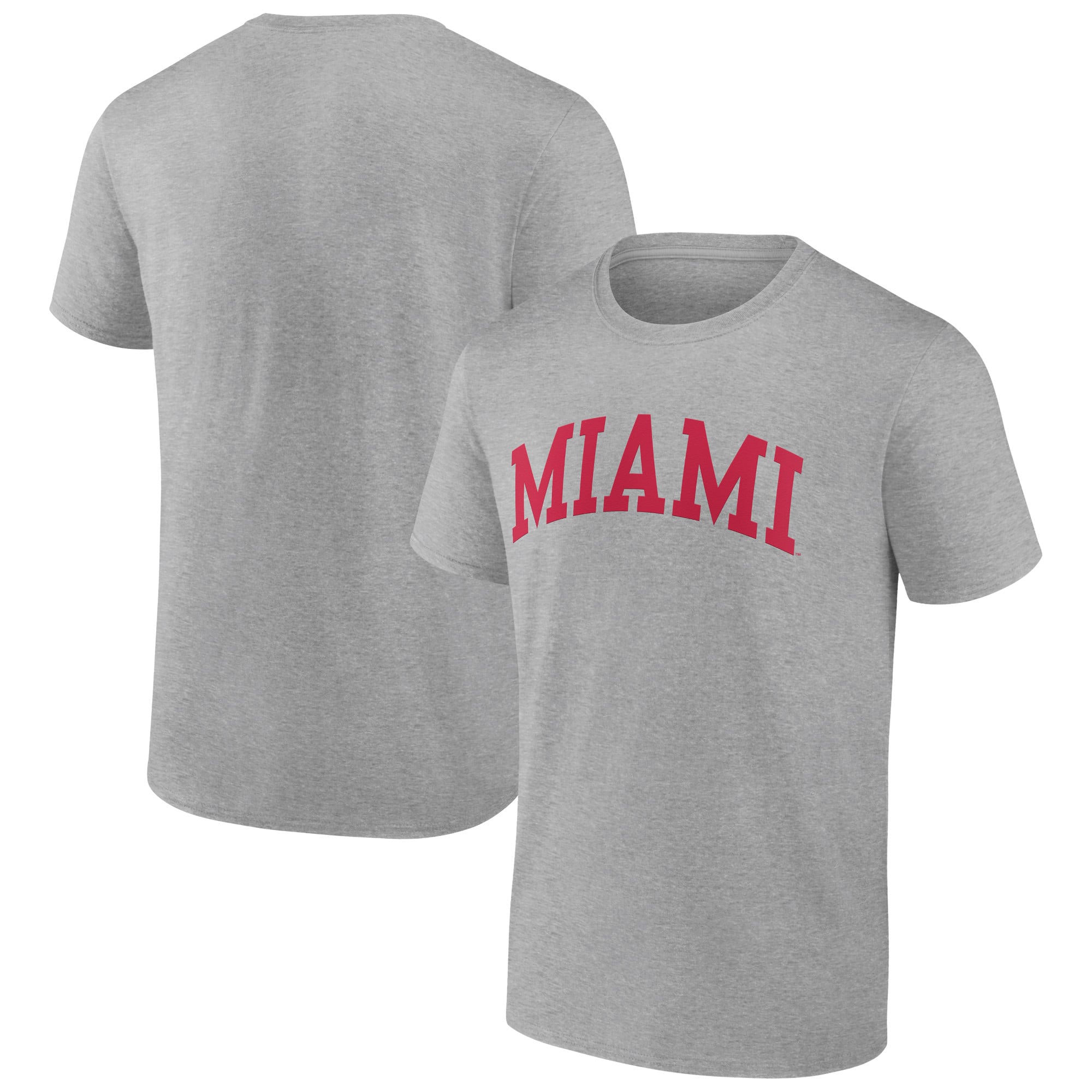 Men's Heather Gray Miami University RedHawks Basic Arch T-Shirt