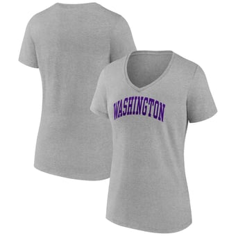 Women's Gray Washington Huskies Basic Arch V-Neck T-Shirt