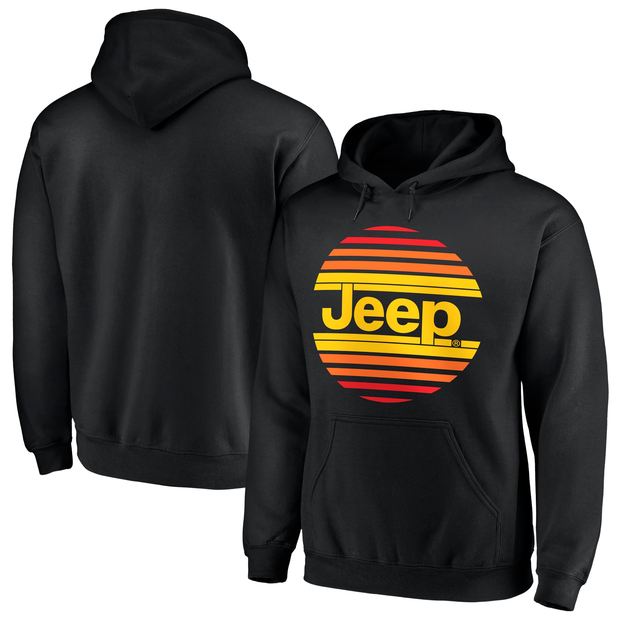 Unisex Black Jeep Sun Logo Pullover Hoodie