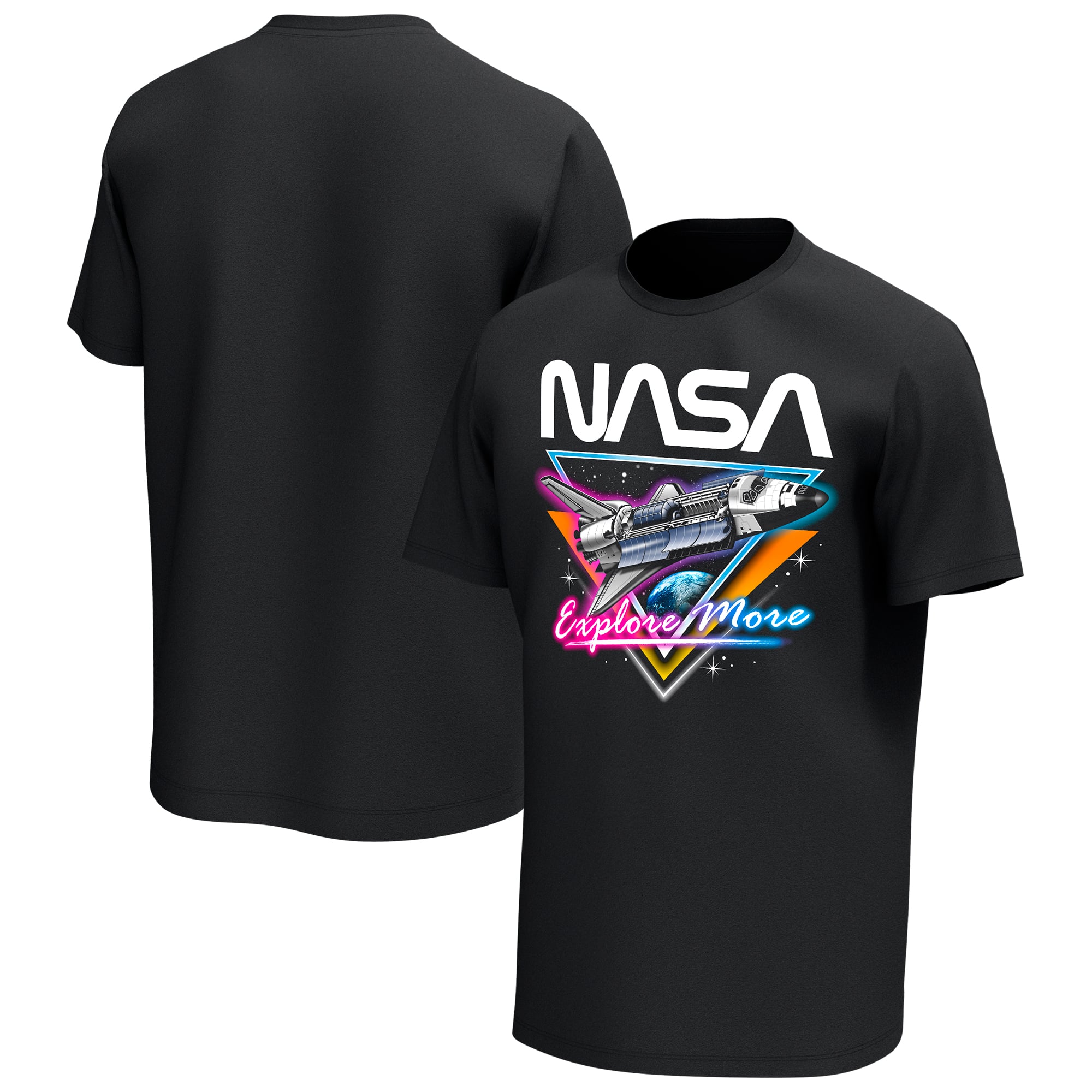 Men's Black NASA Neon Glow T-Shirt