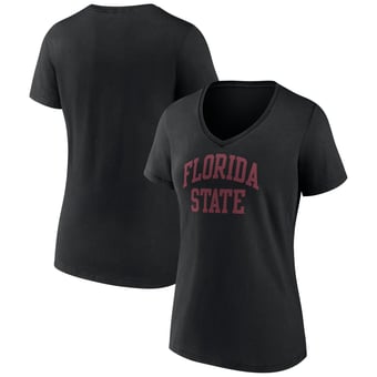 Women's Black Florida State Seminoles Basic Arch V-Neck T-Shirt