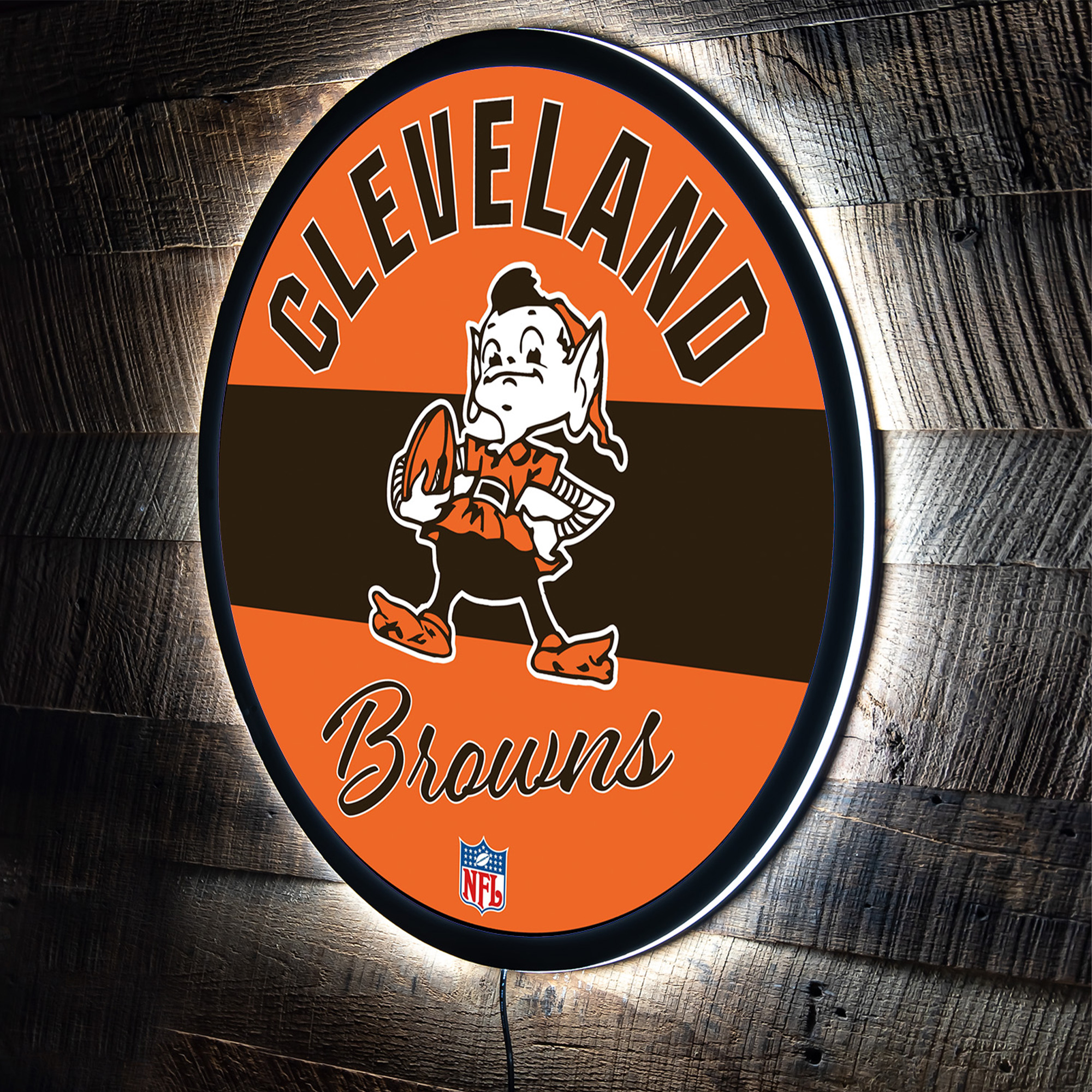 Cleveland Browns 23" LED Retro Logo Round Wall Sign