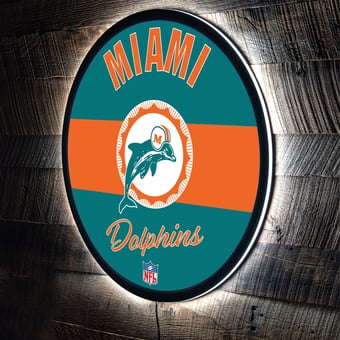 Miami Dolphins 23" LED Retro Logo Round Wall Sign