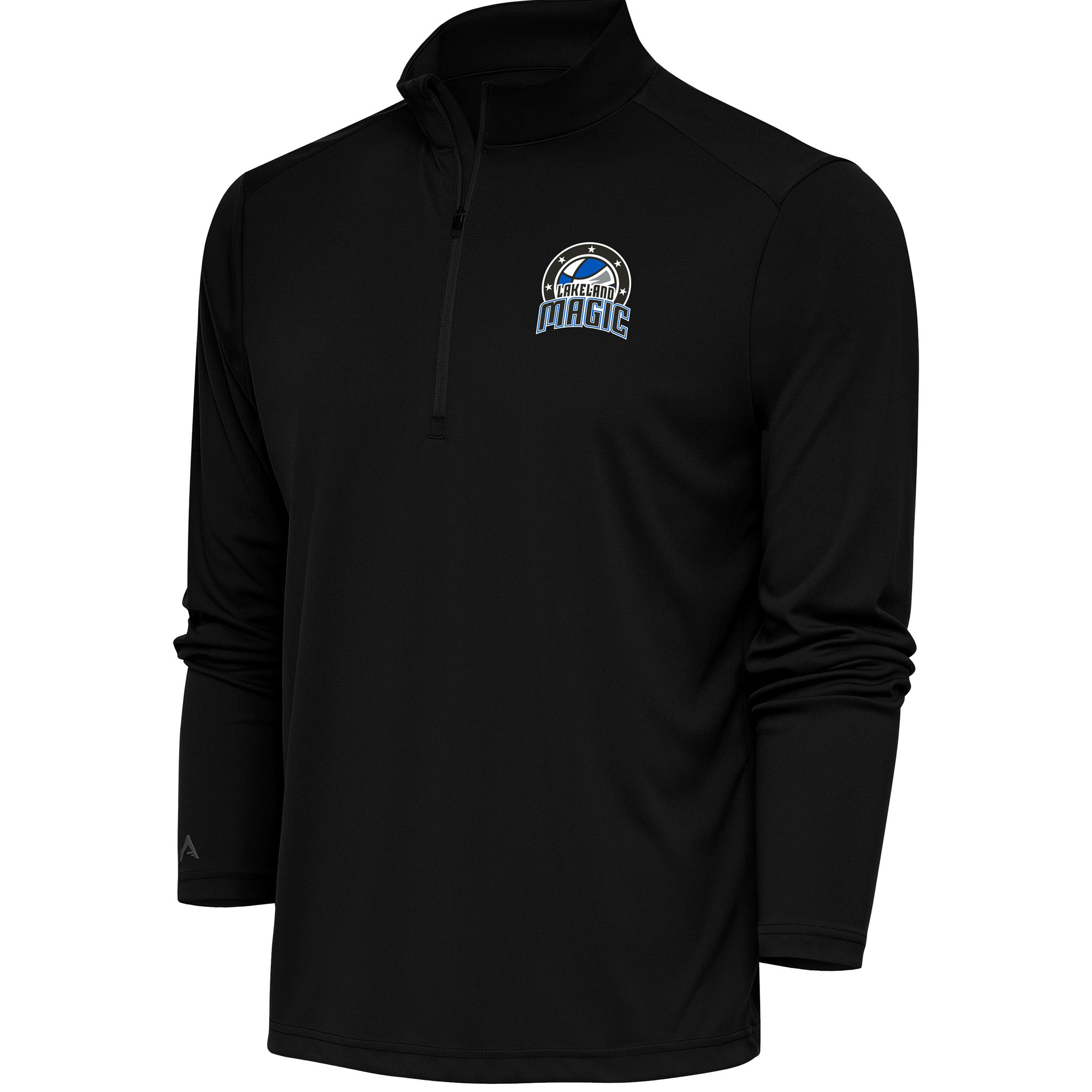 Men’s Antigua Black Lakeland Magic Tribute Quarter-Zip Pullover Top Men’s Antigua Black Lakeland Magic Tribute Quarter-Zip Pullover Top