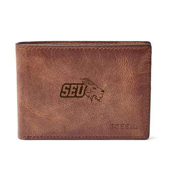 St. Edwards Hilltoppers Fossil Leather Derrick Front Pocket Bifold Wallet