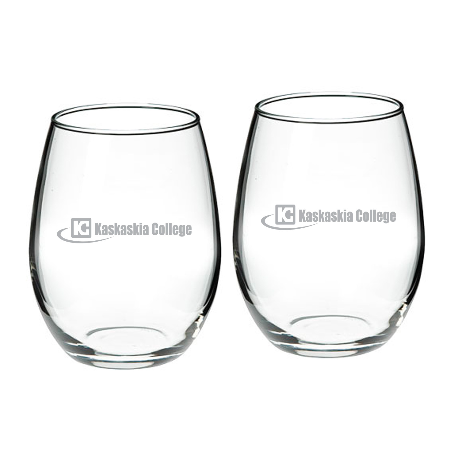 Kaskaskia College Blue Devils Two-Piece 21oz. Stemless Wine Glass Set