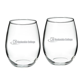Kaskaskia College Blue Devils Two-Piece 21oz. Stemless Wine Glass Set