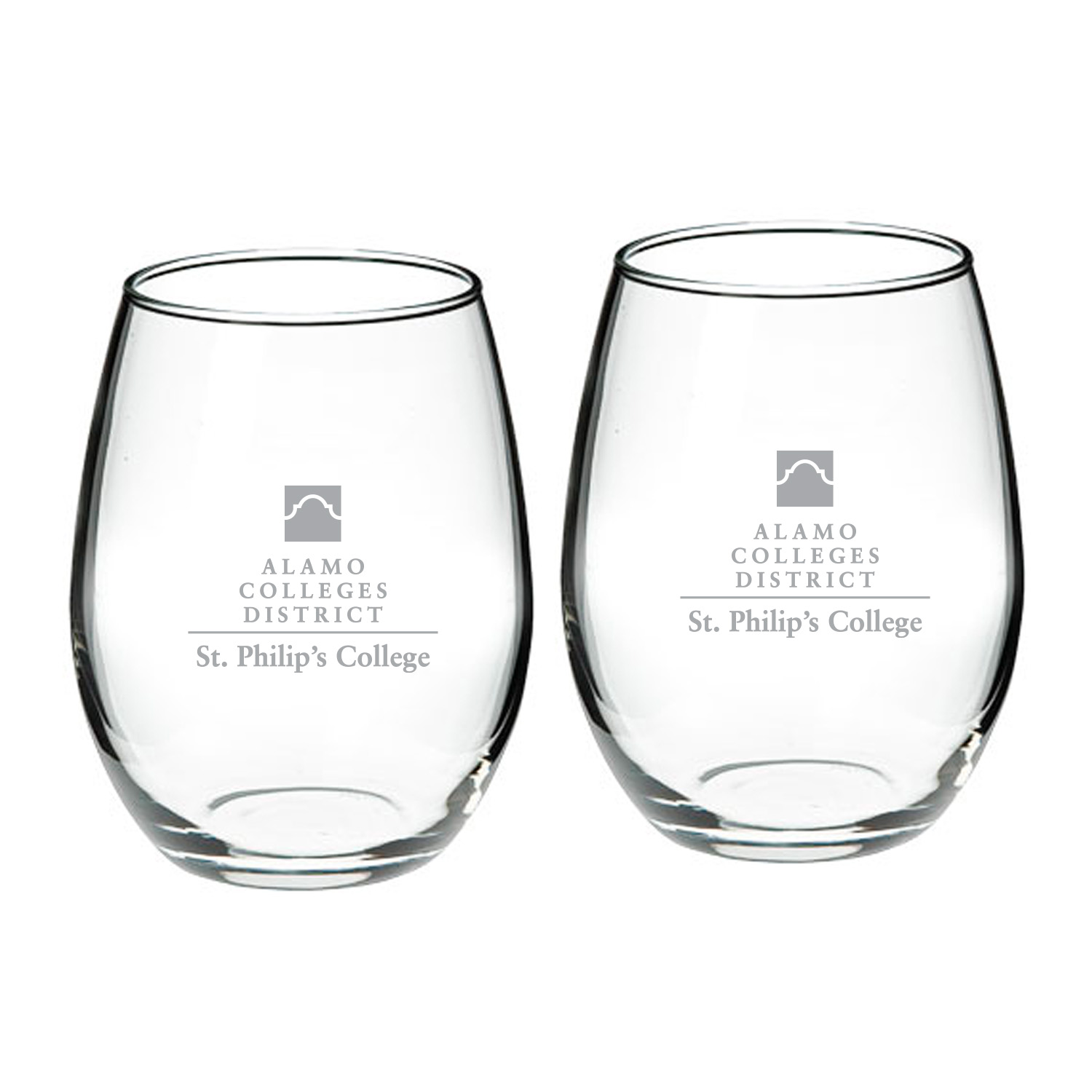 SPC Tigers Two-Piece 21oz. Stemless Wine Glass Set