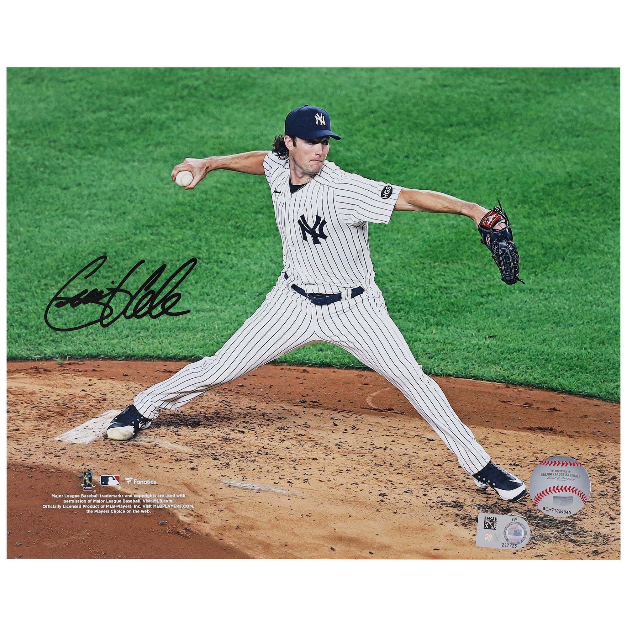 Gerrit Cole New York Yankees Autographed 8" x 10" Pinstripes Side View Photograph