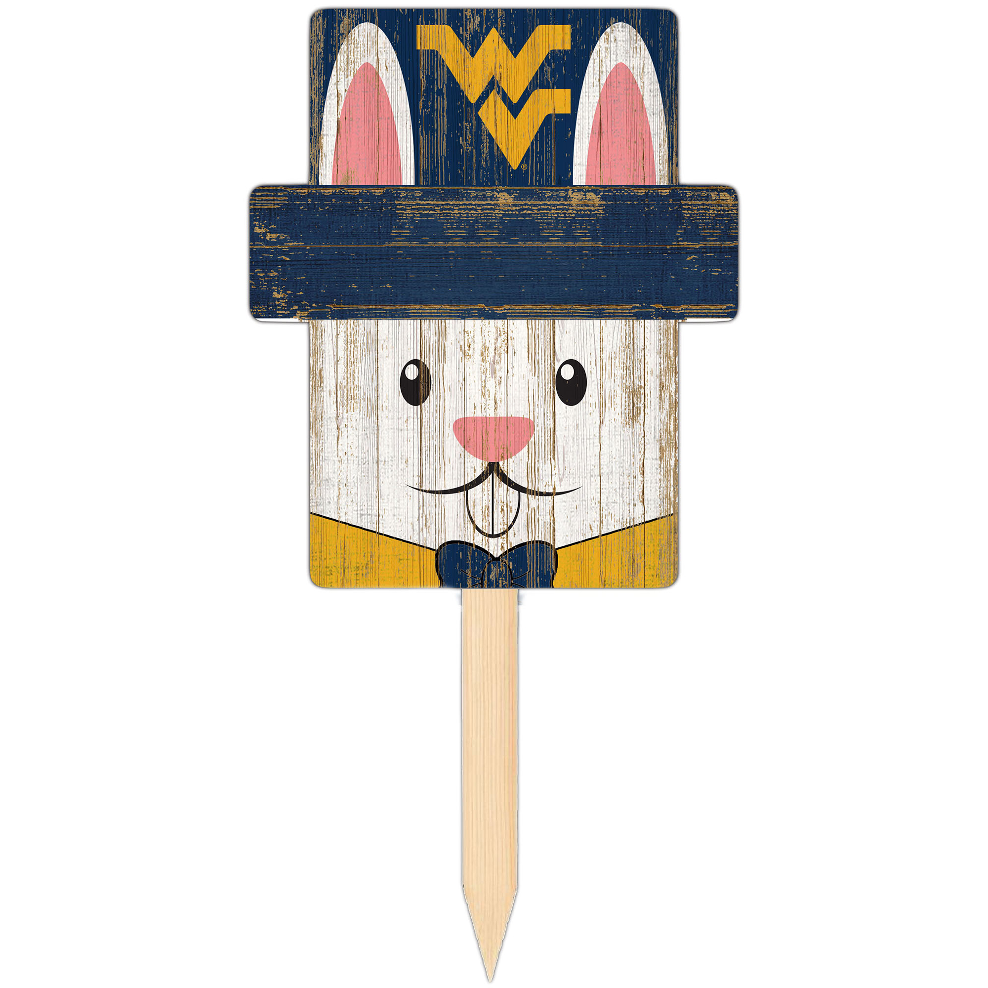 West Virginia Mountaineers 16" x 19" Easter Bunny Yard Stake