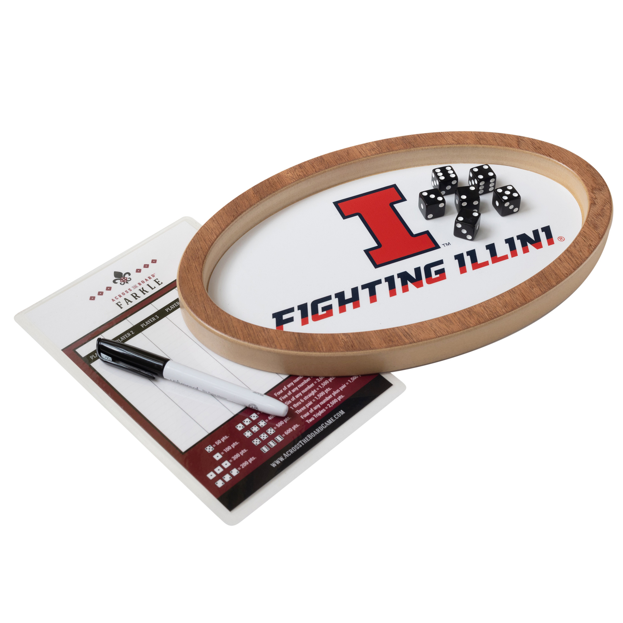 Illinois Fighting Illini Farkle Dice Game