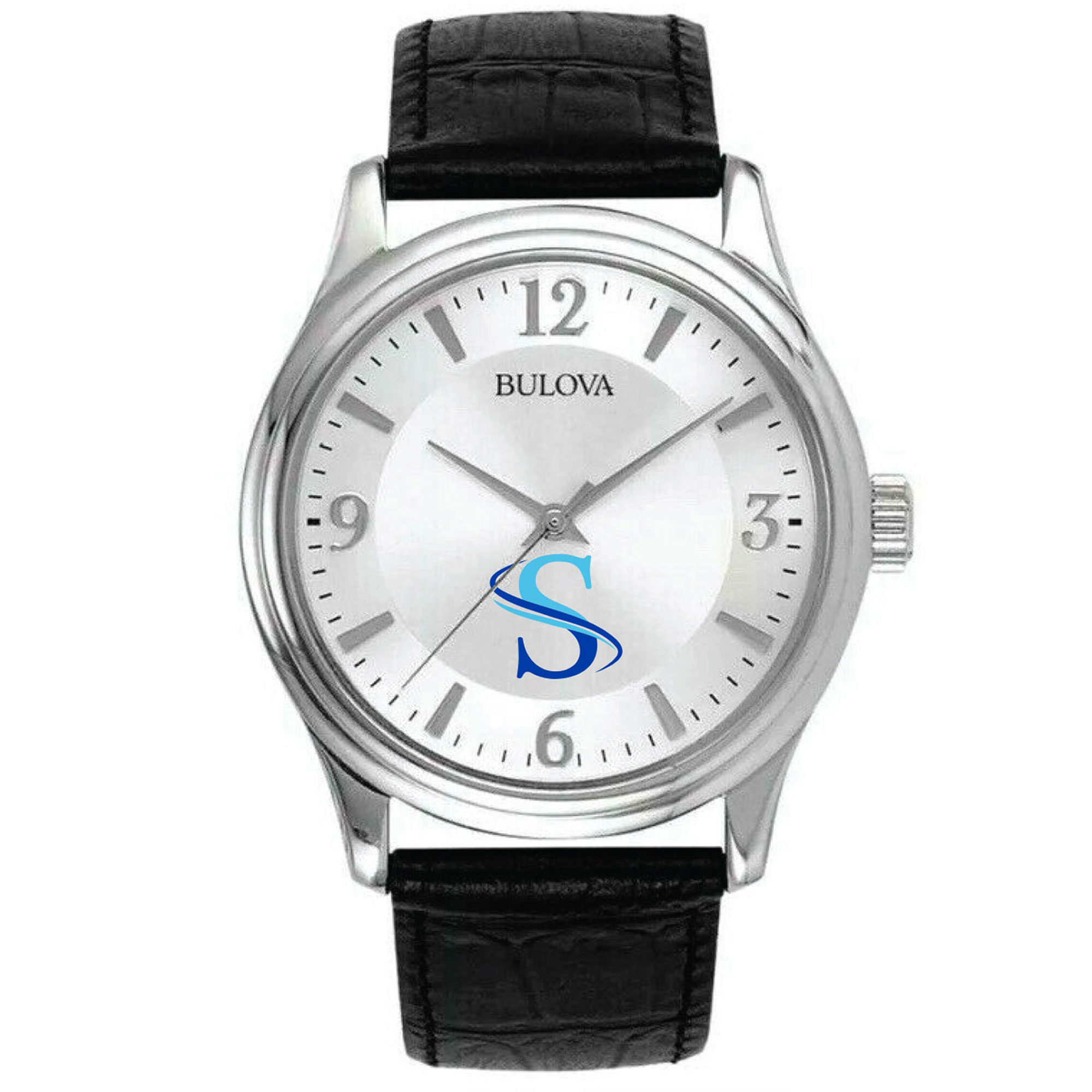 Men's Southern West Virginia Community and Technical College Bulova Silver-Tone Stainless Steel Watch with Leather Strap