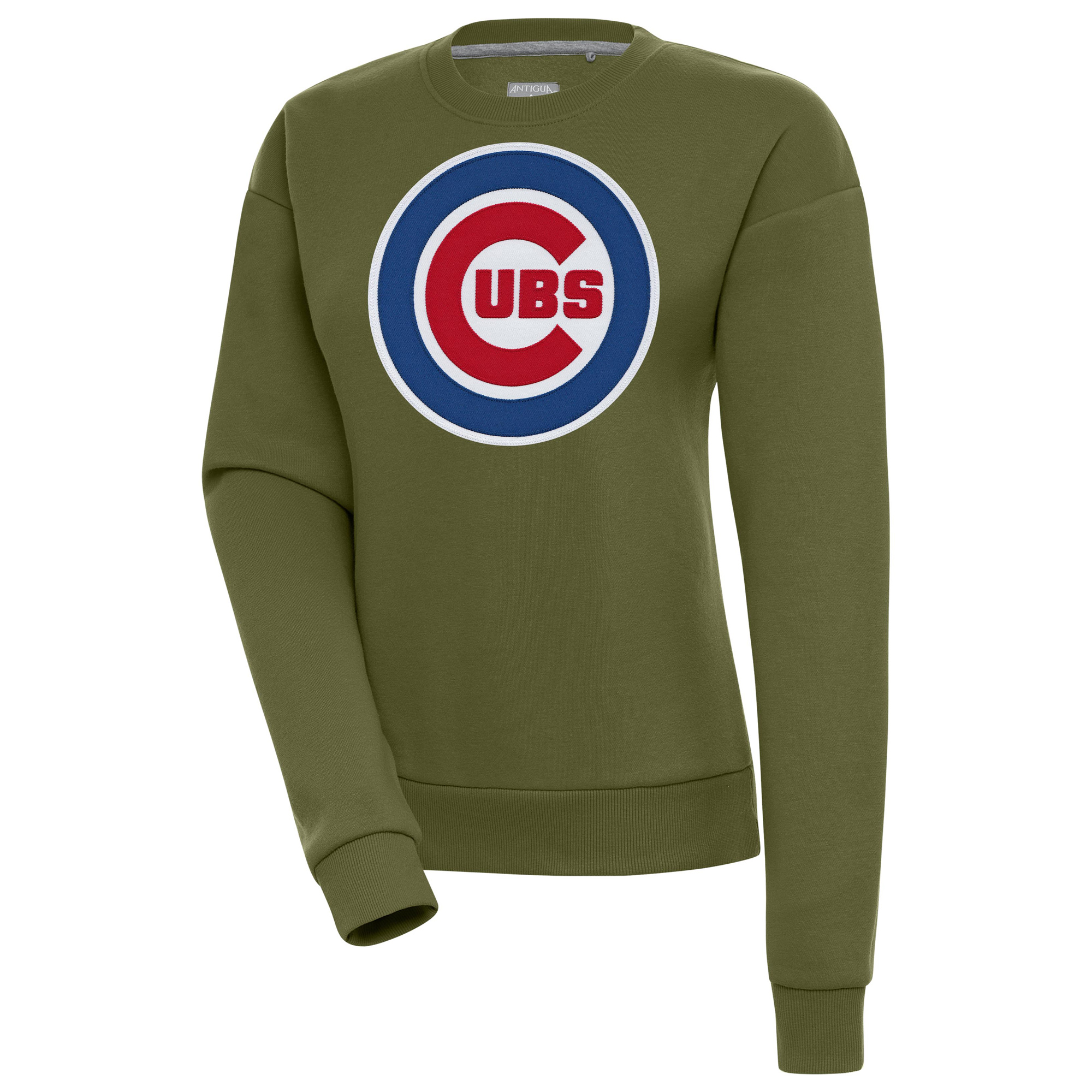Women’s Antigua Olive Chicago Cubs Victory Pullover Sweatshirt Women’s Antigua Olive Chicago Cubs Victory Pullover Sweatshirt