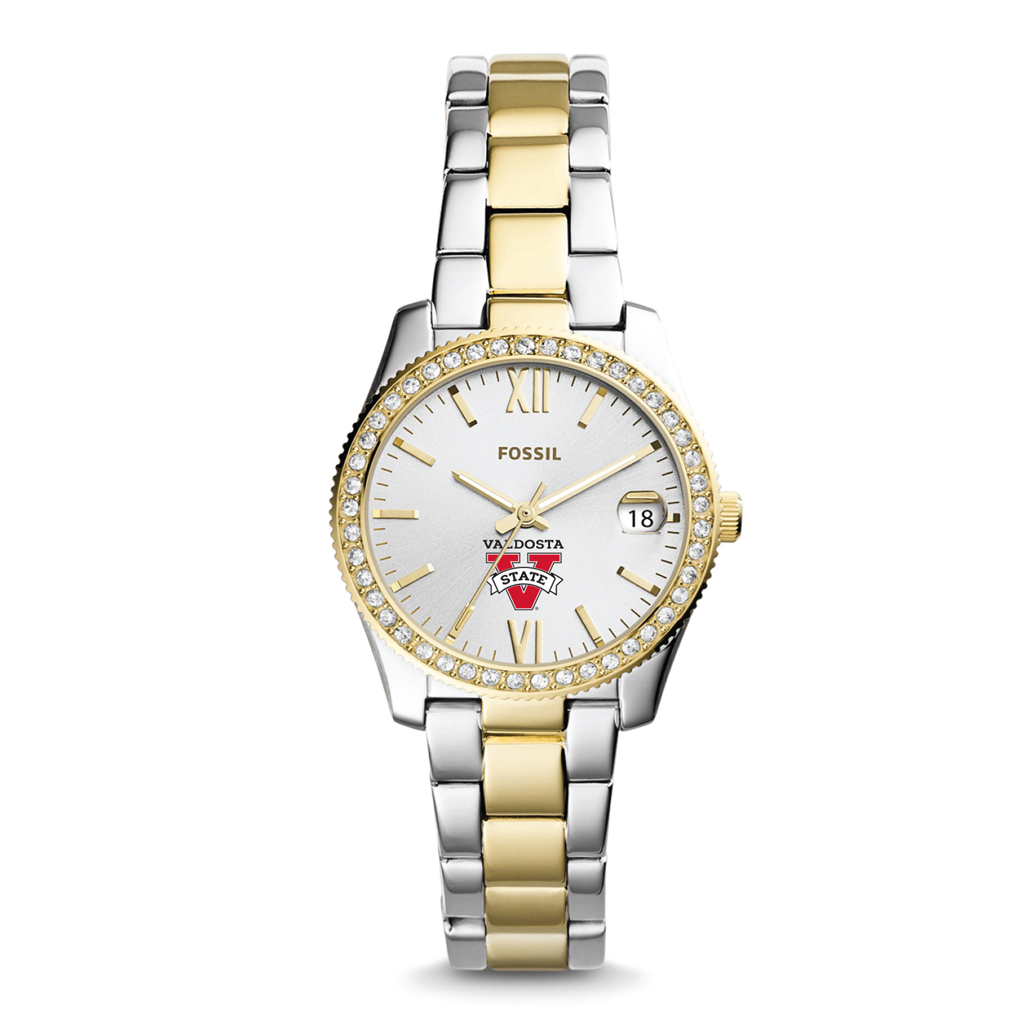 Women's Valdosta State Blazers Fossil Scarlette Mini Two Tone Stainless Steel Watch
