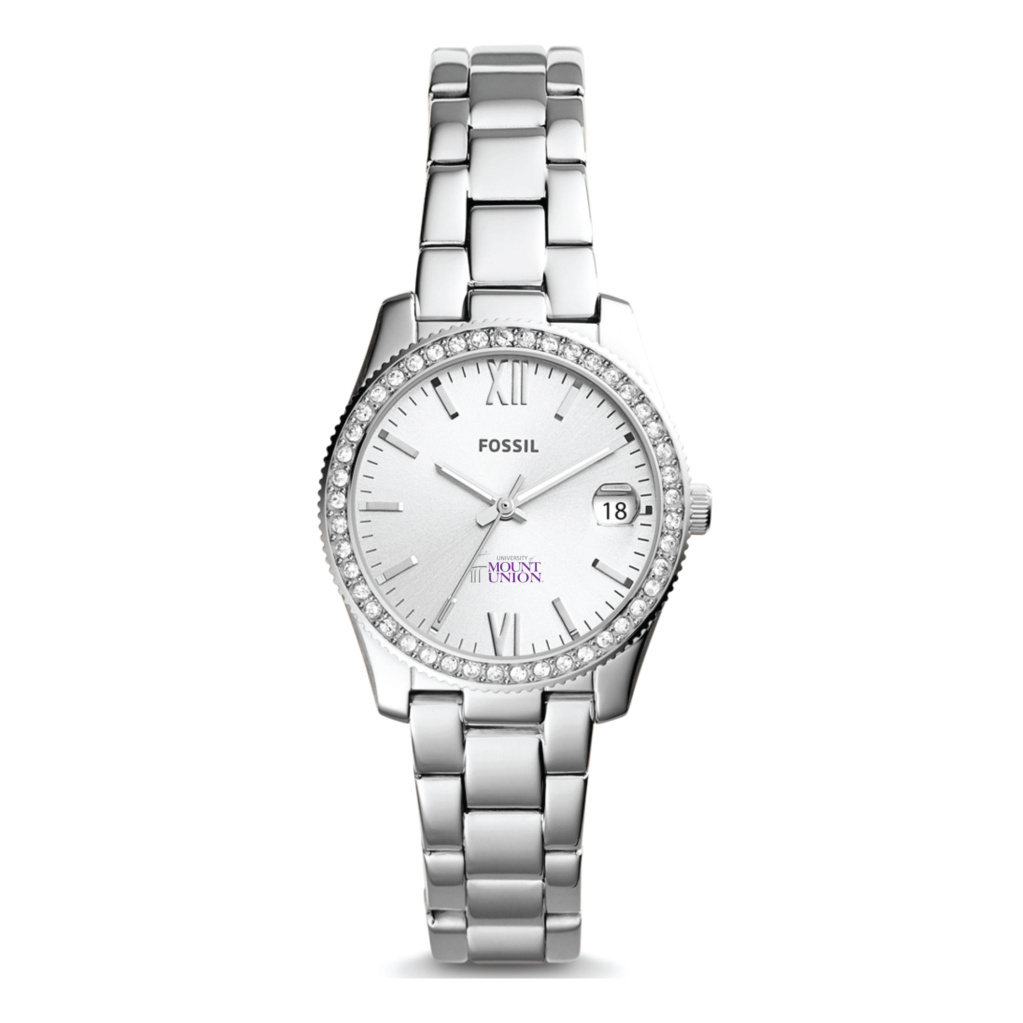 Women's Mount Union Purple Raiders Fossil Scarlette Mini Three-Hand Date Watch
