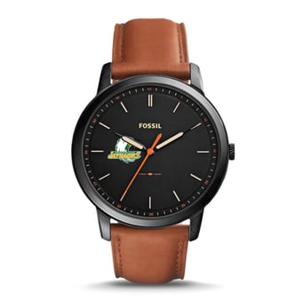Men's SUNY Jamestown Community College Fossil Minimalist Slim Light Brown Leather Watch