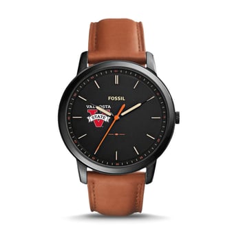 Men's Valdosta State Blazers Fossil Minimalist Slim Light Brown Leather Watch
