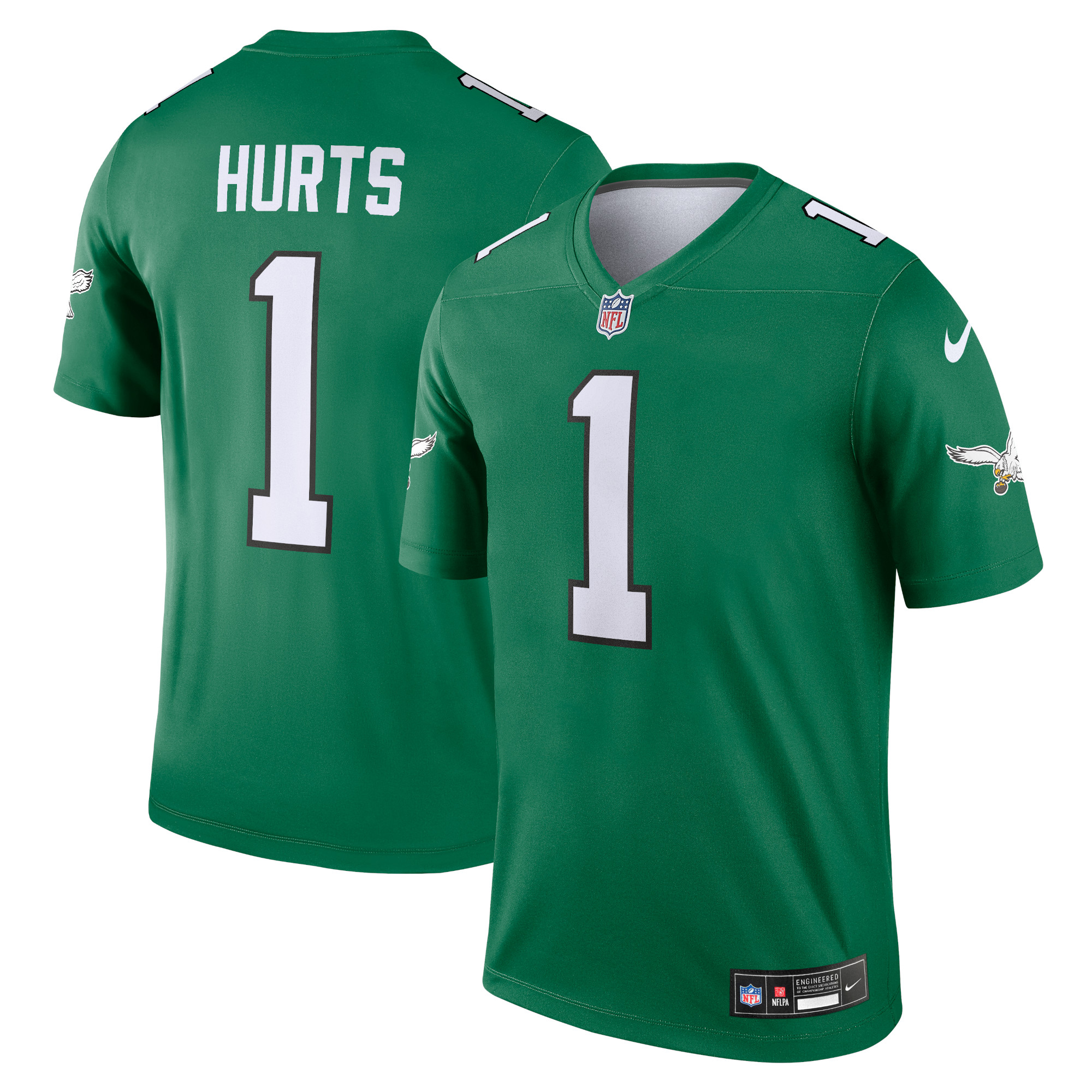 Men's Nike Jalen Hurts Kelly Green Philadelphia Eagles Legend Player Performance Top