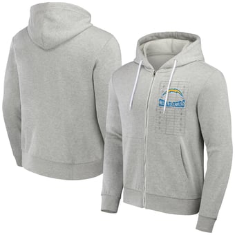 Men's NFL x Darius Rucker Collection by Fanatics Heather Gray Los Angeles Chargers Domestic Full-Zip Hoodie