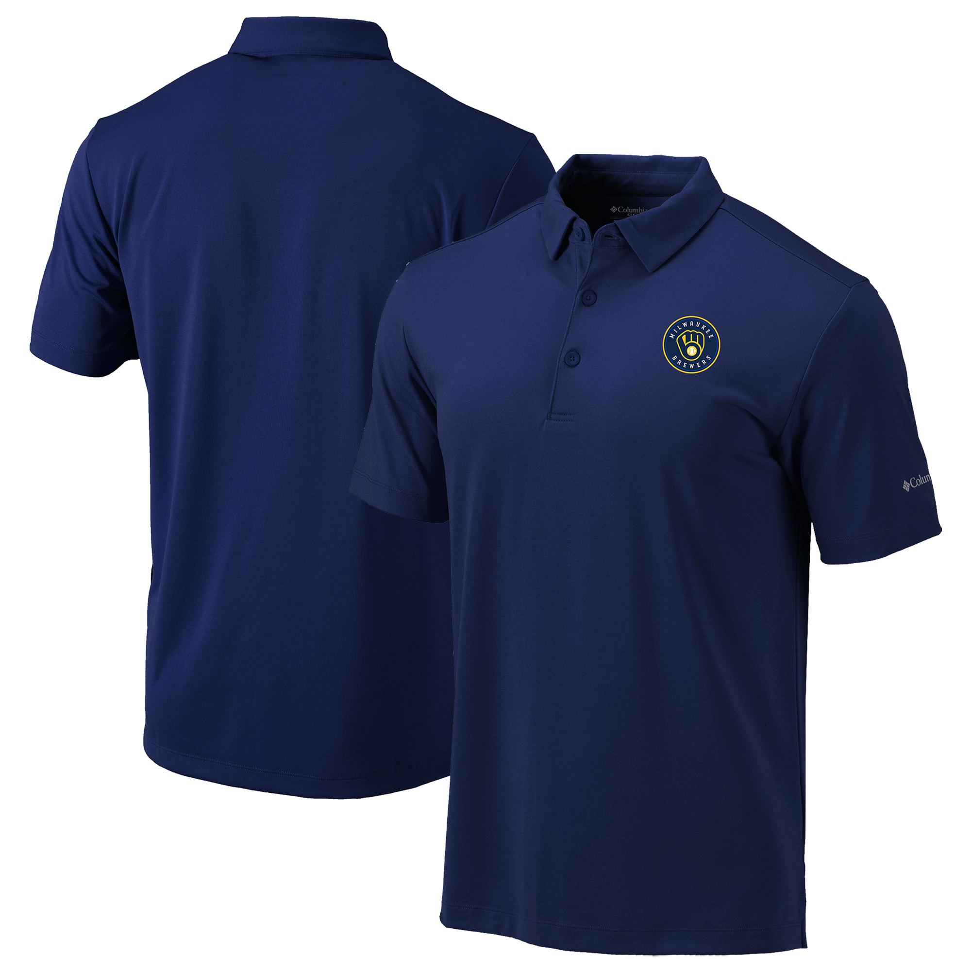 Men’s Columbia Navy Milwaukee Brewers Omni-Wick Drive Polo Men’s Columbia Navy Milwaukee Brewers Omni-Wick Drive Polo