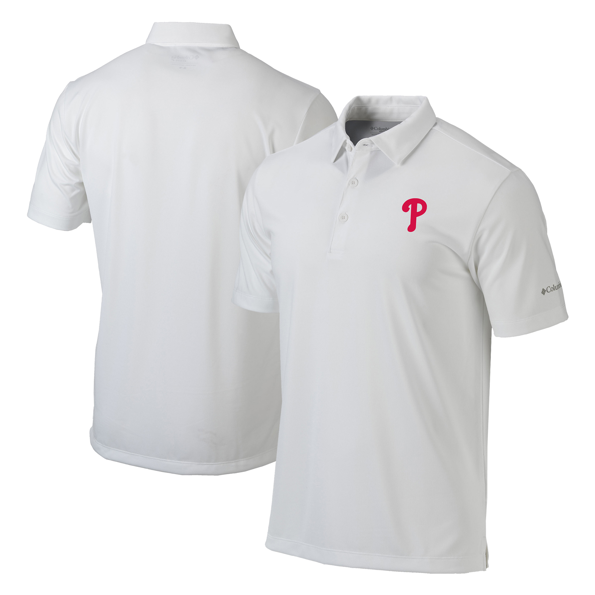 Men’s Columbia White Philadelphia Phillies Omni-Wick Drive Polo Men’s Columbia White Philadelphia Phillies Omni-Wick Drive Polo
