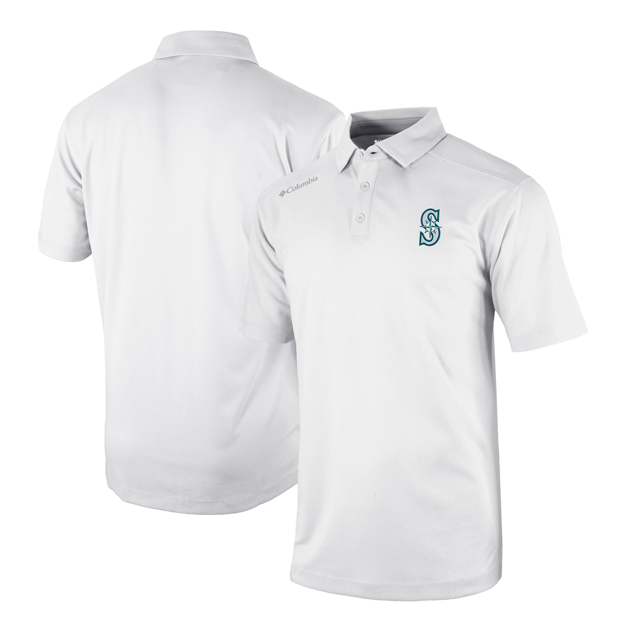 Men’s Columbia White Seattle Mariners Omni-Wick Shotgun Polo Men’s Columbia White Seattle Mariners Omni-Wick Shotgun Polo