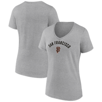 Women's Fanatics Heather Gray San Francisco Giants V-Neck T-Shirt