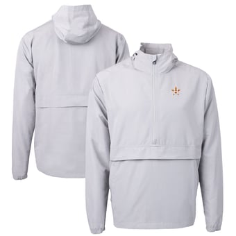 Men's Cutter & Buck Gray Houston Astros Charter Eco Recycled Half-Zip Anorak Jacket