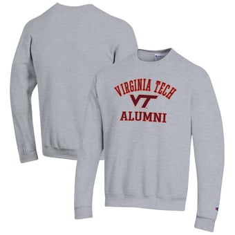 Men's Champion  Gray Virginia Tech Hokies Alumni Logo Arch Pullover Sweatshirt