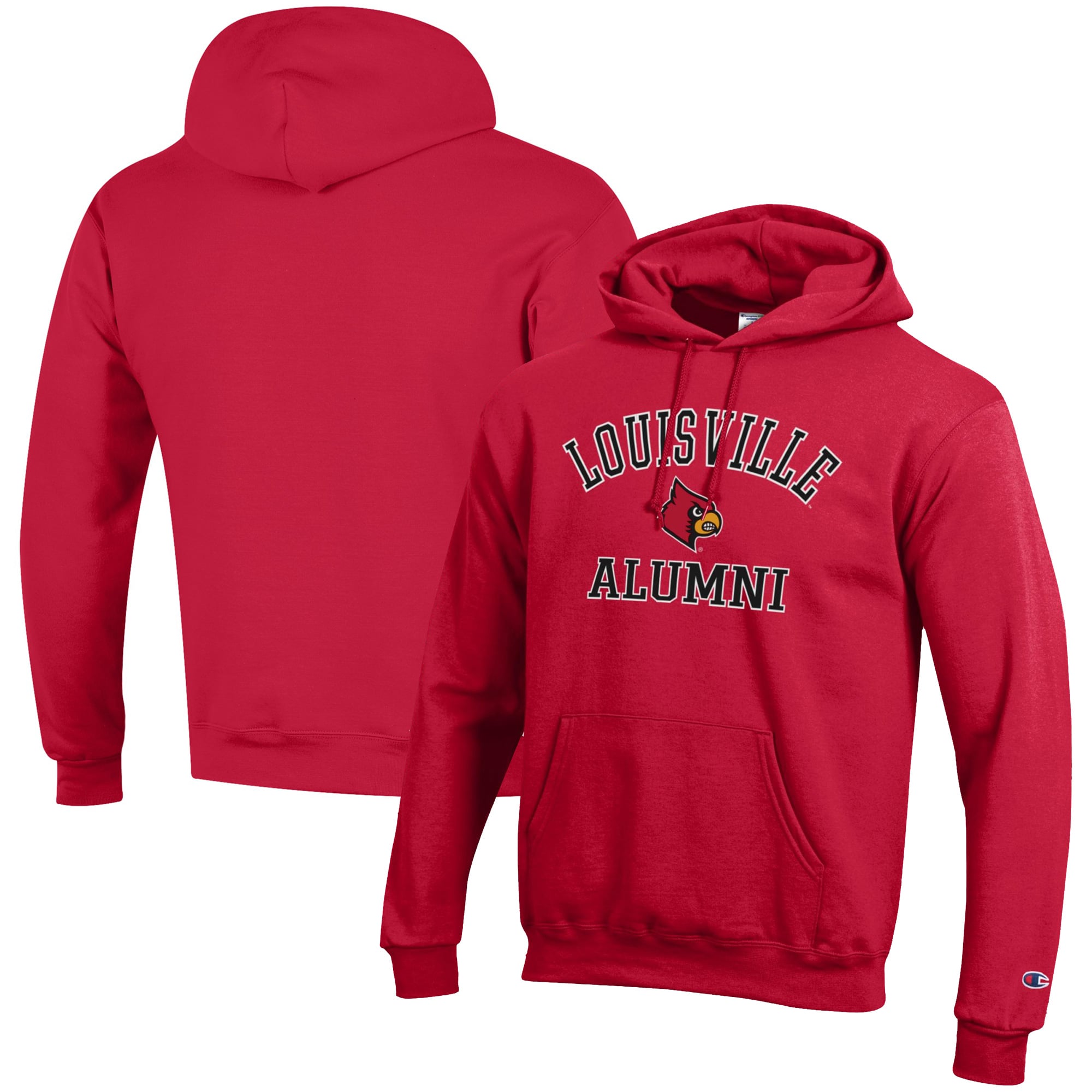 Men's Champion  Red Louisville Cardinals Alumni Logo Pullover Hoodie