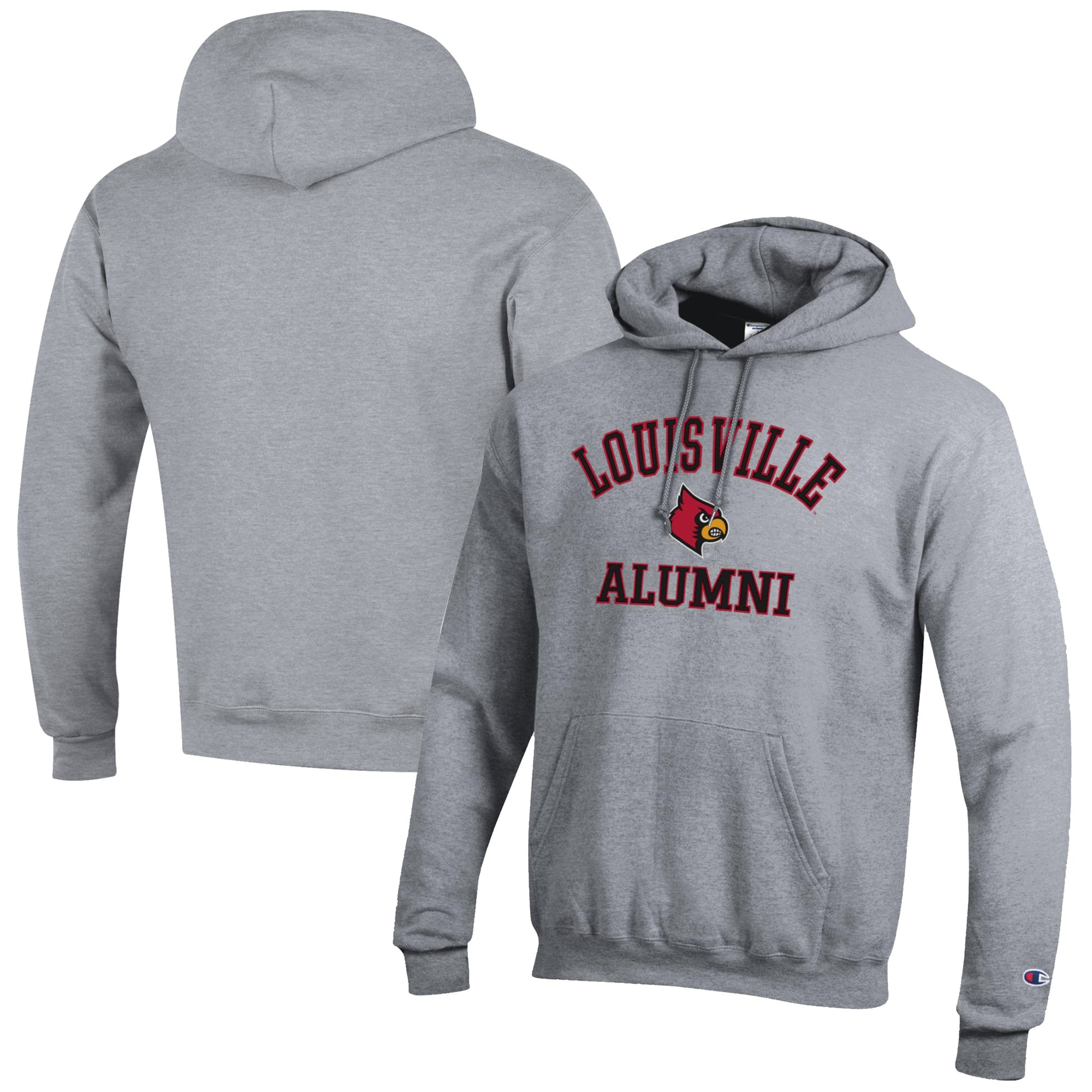 Men's Champion  Gray Louisville Cardinals Alumni Logo Pullover Hoodie