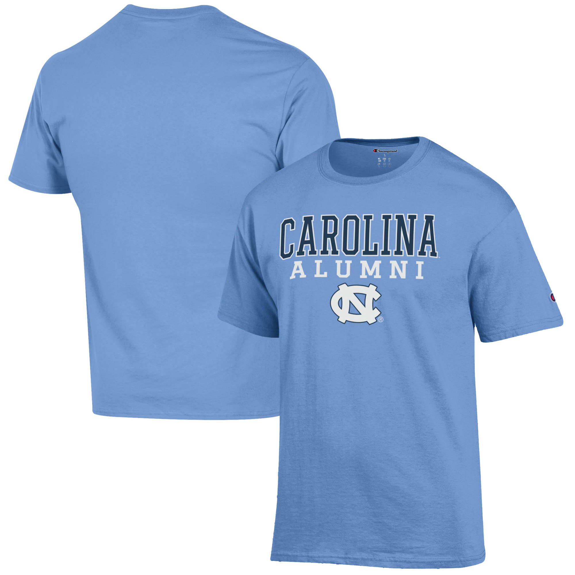 Men's Champion Carolina Blue North Carolina Tar Heels Alumni Logo Stack T-Shirt