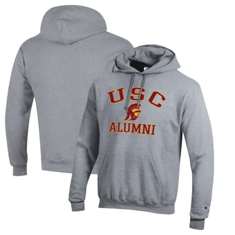 Men's Champion  Gray USC Trojans Alumni Logo Pullover Hoodie