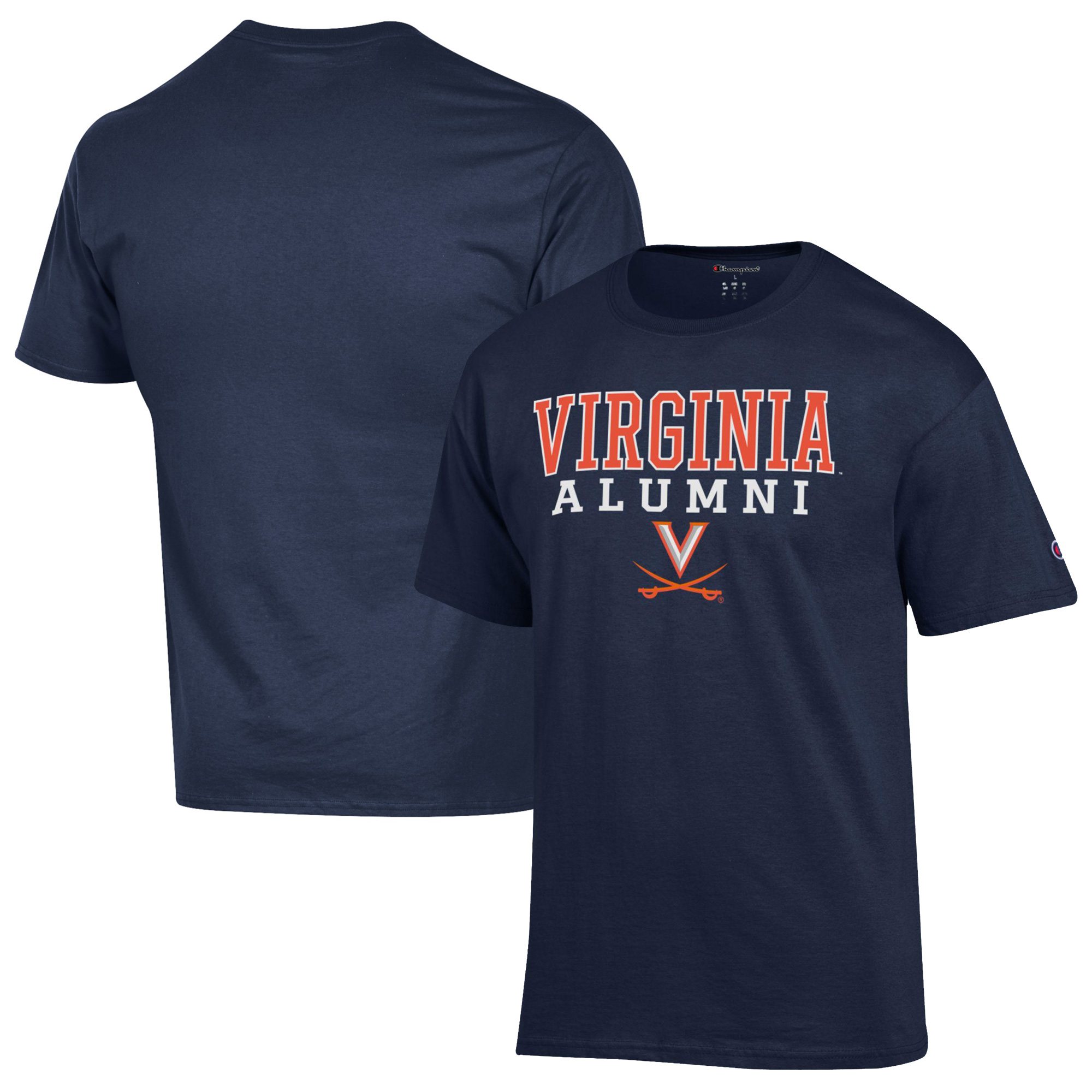 Men's Champion Navy Virginia Cavaliers Alumni Logo Stack T-Shirt