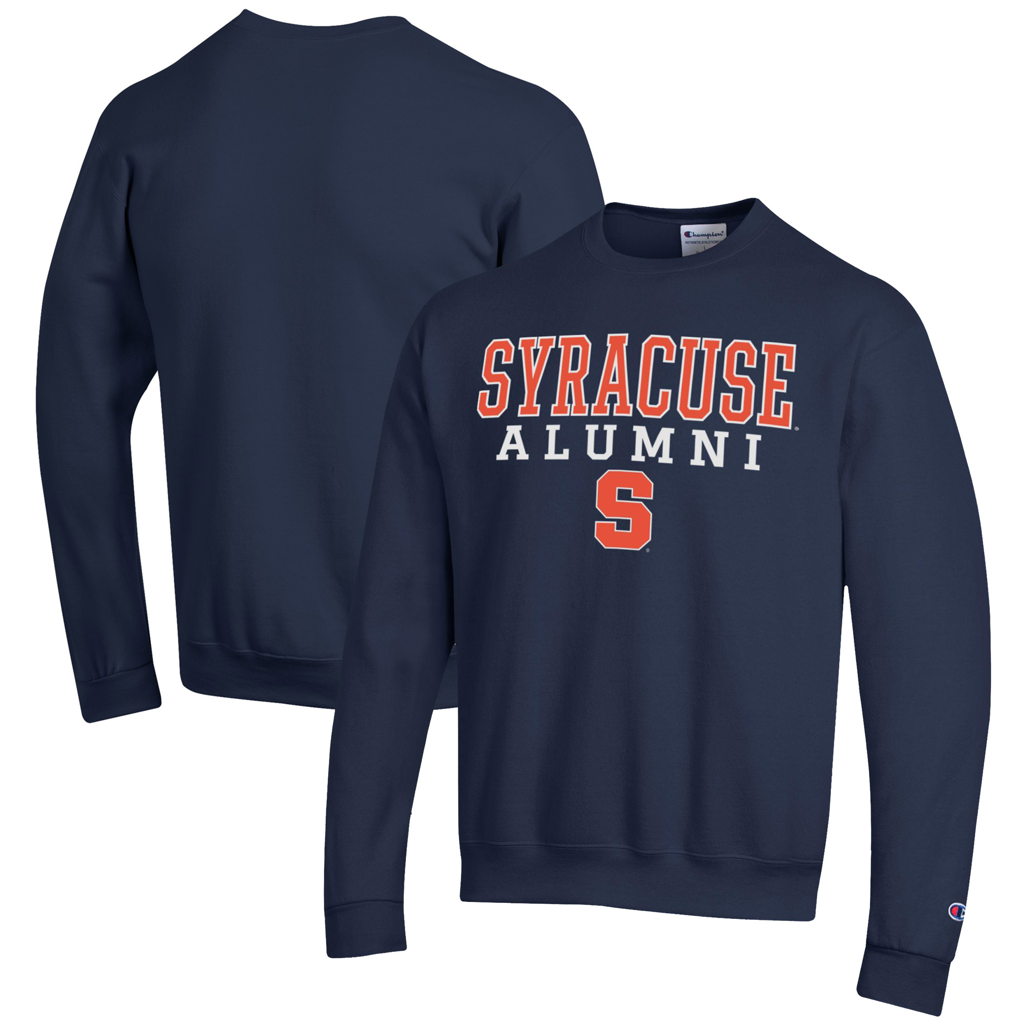 Men's Champion Navy Syracuse Orange Alumni Logo Pullover Sweatshirt