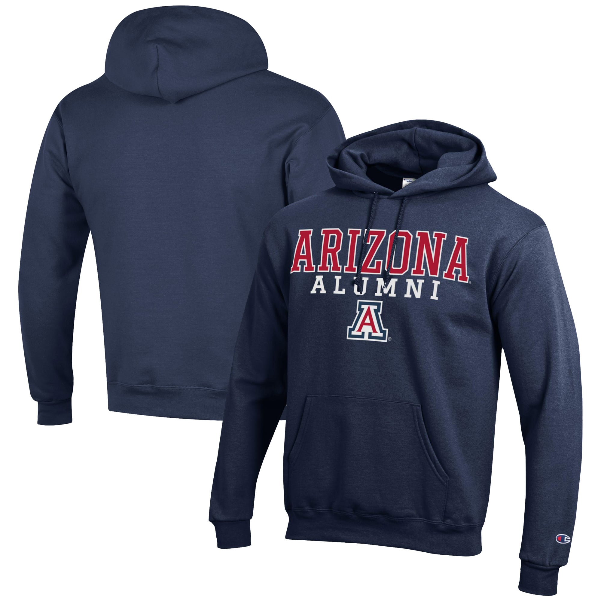 Men's Champion  Navy Arizona Wildcats Alumni Logo Stack Pullover Hoodie
