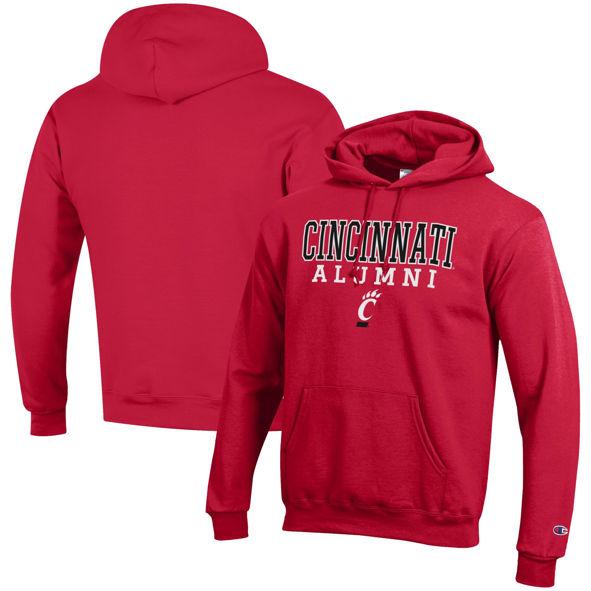 Men's Champion  Red Cincinnati Bearcats Alumni Logo Stack Pullover Hoodie