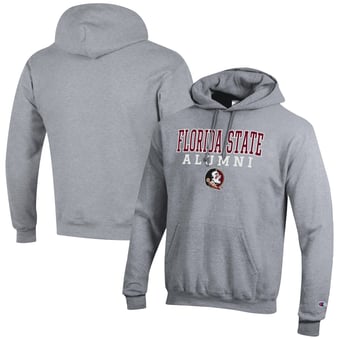 Men's Champion  Gray Florida State Seminoles Alumni Logo Stack Pullover Hoodie
